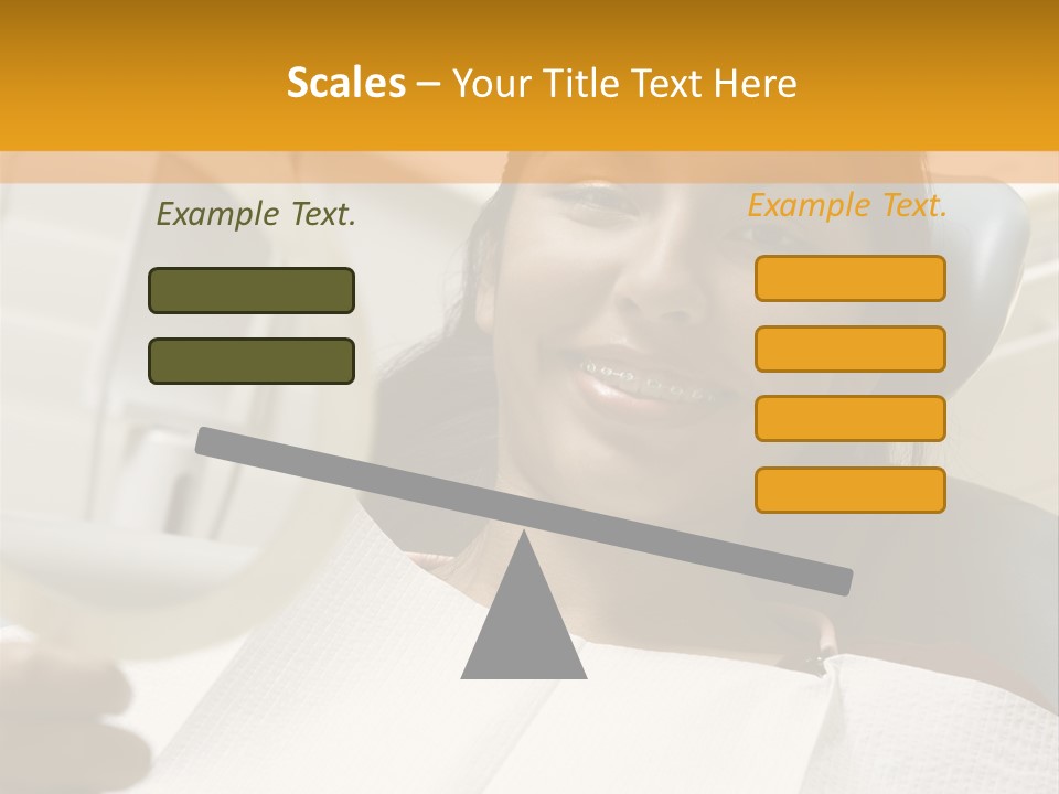 A Woman Sitting In A Dentist Chair Holding A Piece Of Paper PowerPoint Template