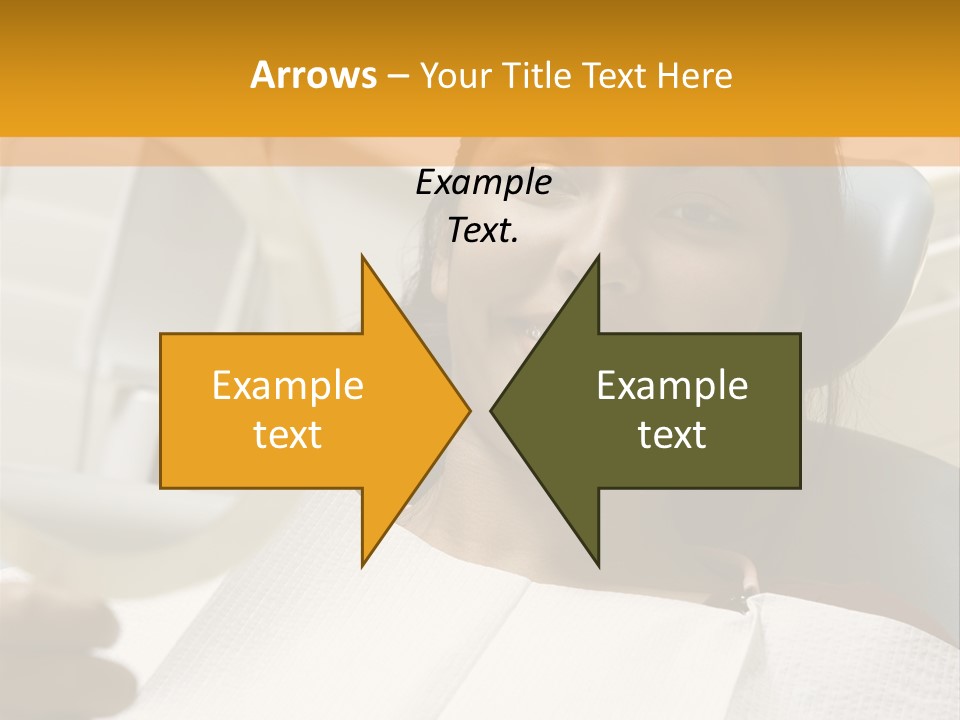 A Woman Sitting In A Dentist Chair Holding A Piece Of Paper PowerPoint Template