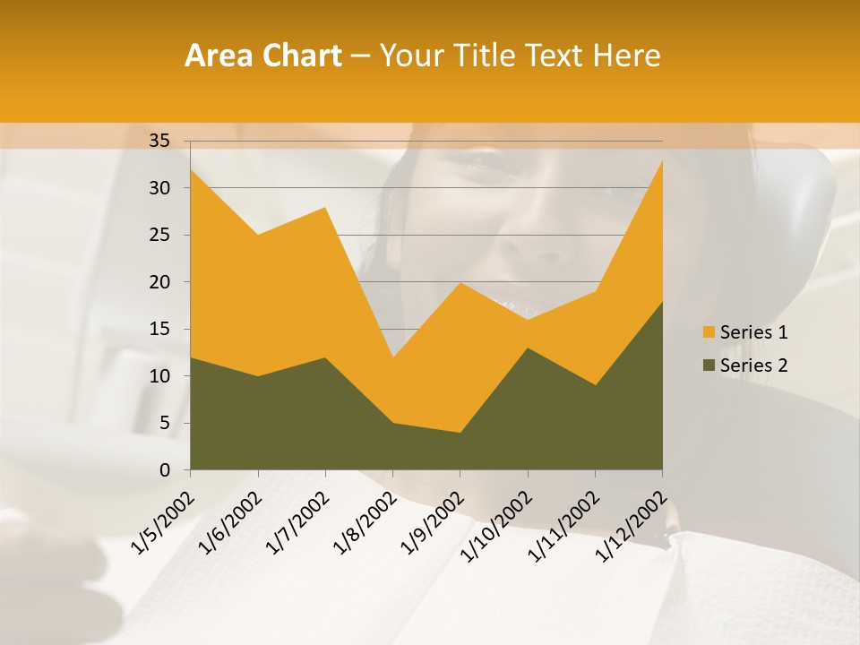 A Woman Sitting In A Dentist Chair Holding A Piece Of Paper PowerPoint Template