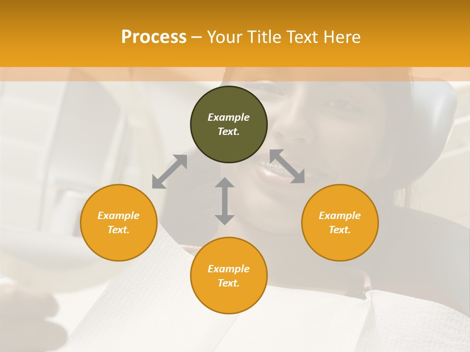 A Woman Sitting In A Dentist Chair Holding A Piece Of Paper PowerPoint Template