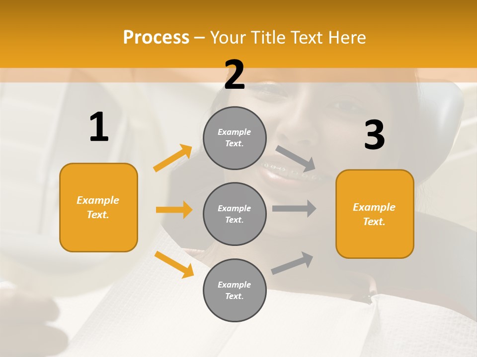 A Woman Sitting In A Dentist Chair Holding A Piece Of Paper PowerPoint Template