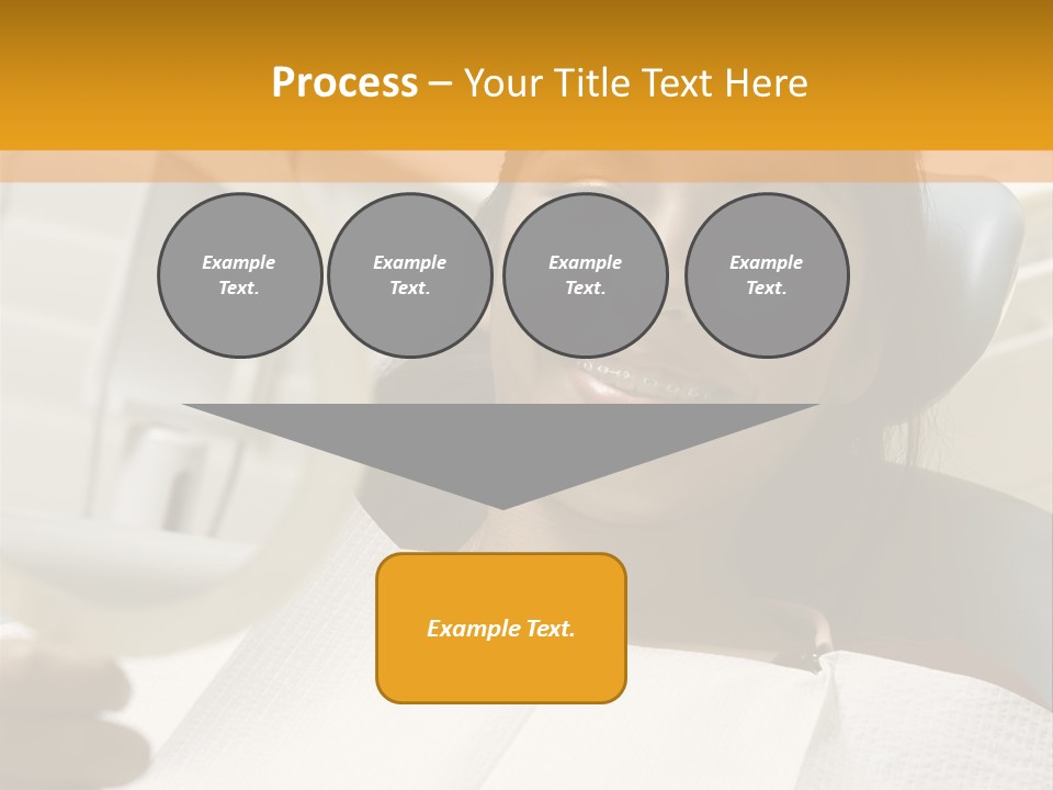 A Woman Sitting In A Dentist Chair Holding A Piece Of Paper PowerPoint Template