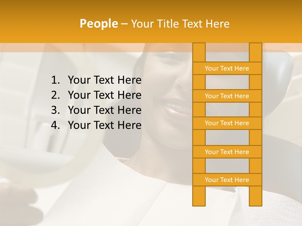 A Woman Sitting In A Dentist Chair Holding A Piece Of Paper PowerPoint Template