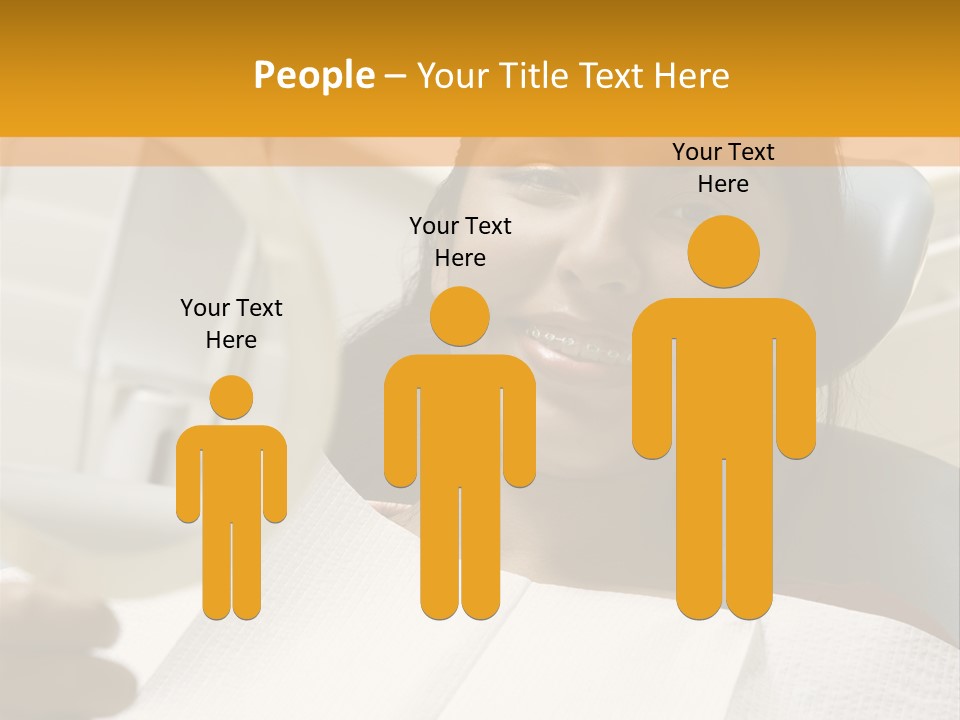 A Woman Sitting In A Dentist Chair Holding A Piece Of Paper PowerPoint Template