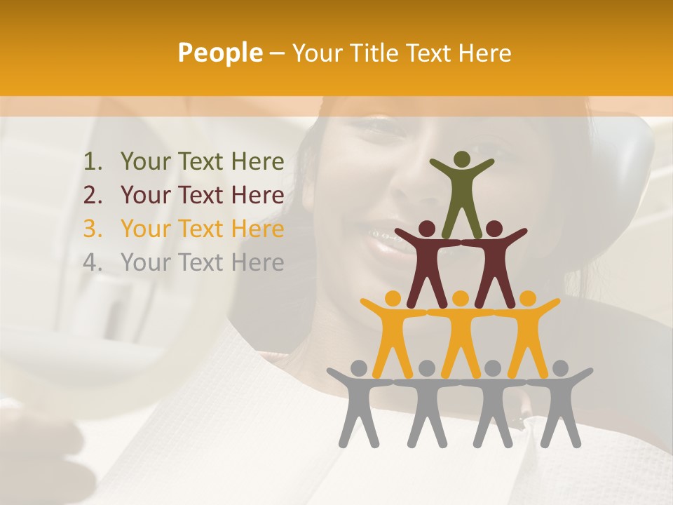 A Woman Sitting In A Dentist Chair Holding A Piece Of Paper PowerPoint Template