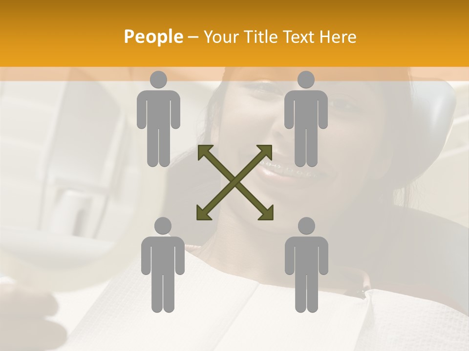 A Woman Sitting In A Dentist Chair Holding A Piece Of Paper PowerPoint Template