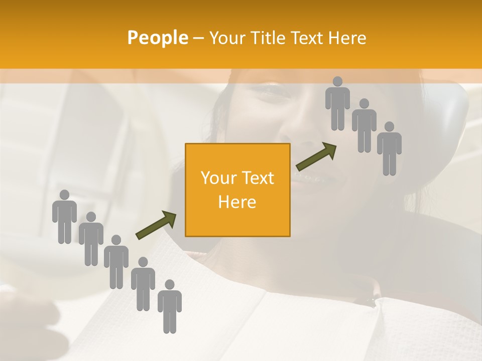 A Woman Sitting In A Dentist Chair Holding A Piece Of Paper PowerPoint Template