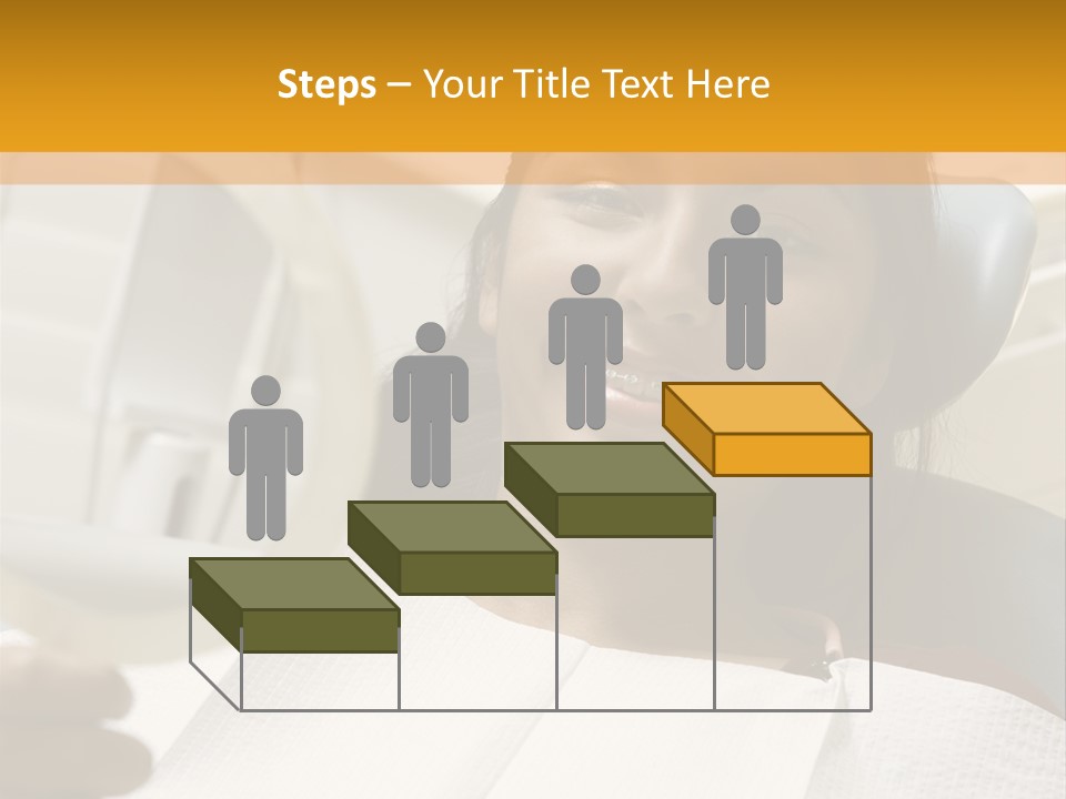 A Woman Sitting In A Dentist Chair Holding A Piece Of Paper PowerPoint Template