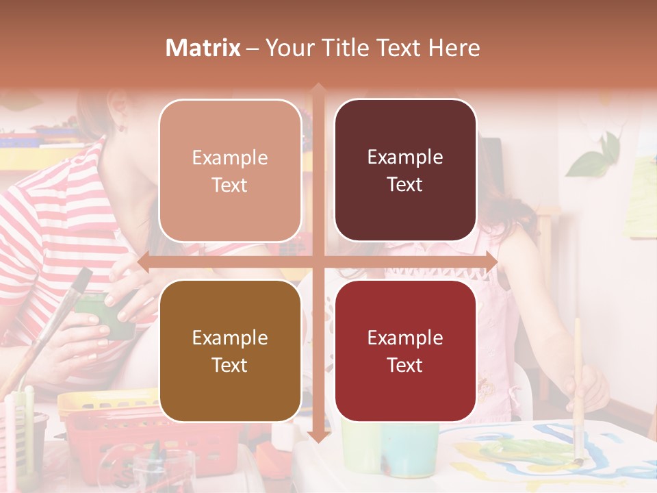 Woman Preschooler Brush PowerPoint Template