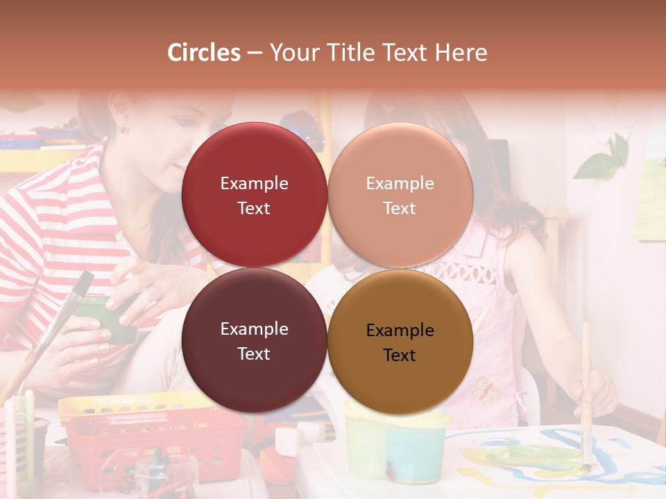 Woman Preschooler Brush PowerPoint Template