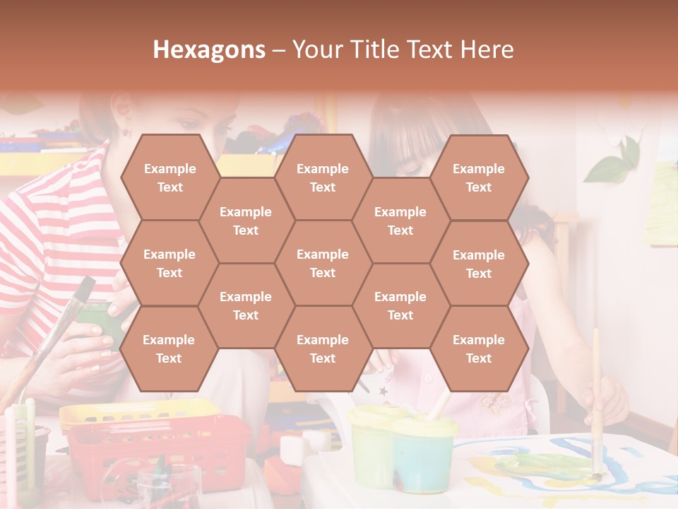 Woman Preschooler Brush PowerPoint Template