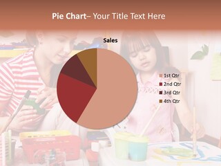 Woman Preschooler Brush PowerPoint Template