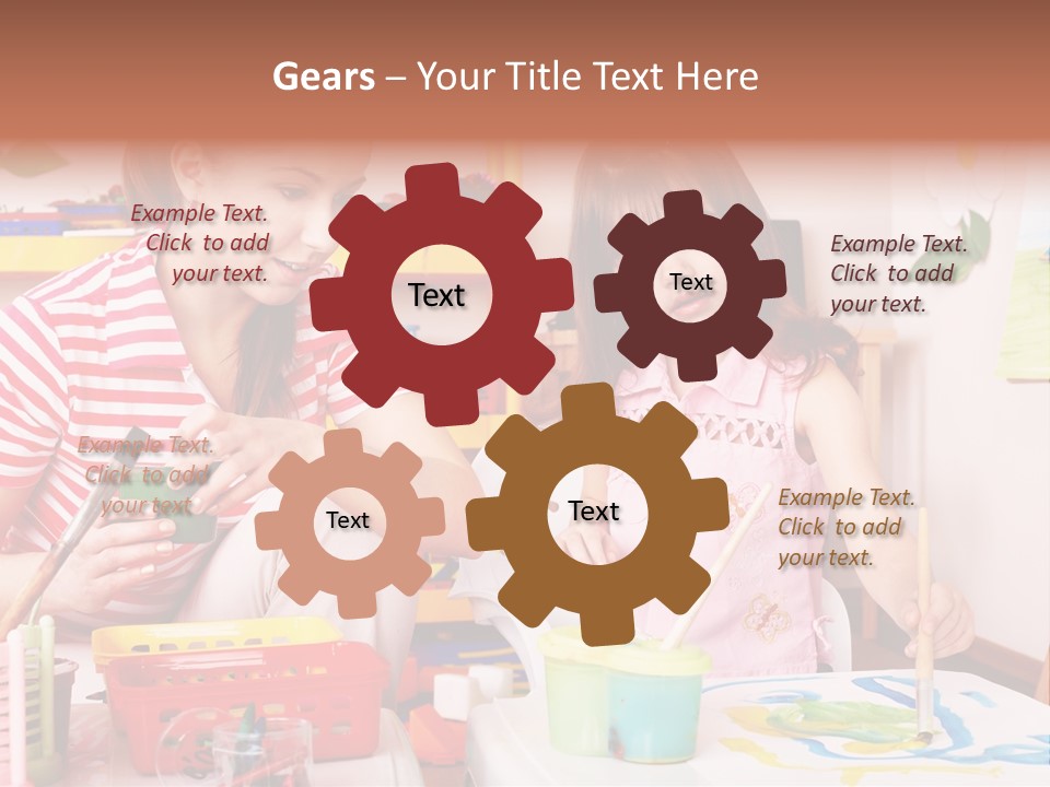 Woman Preschooler Brush PowerPoint Template