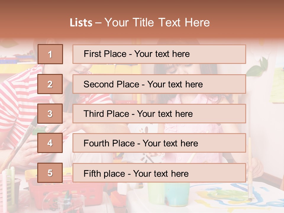 Woman Preschooler Brush PowerPoint Template
