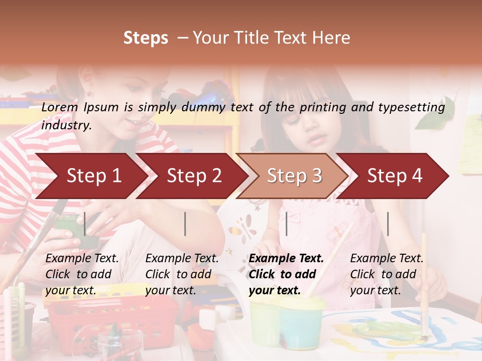 Woman Preschooler Brush PowerPoint Template