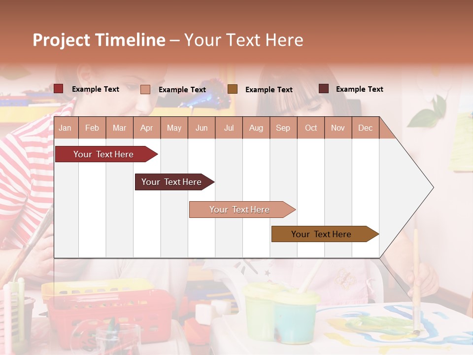 Woman Preschooler Brush PowerPoint Template