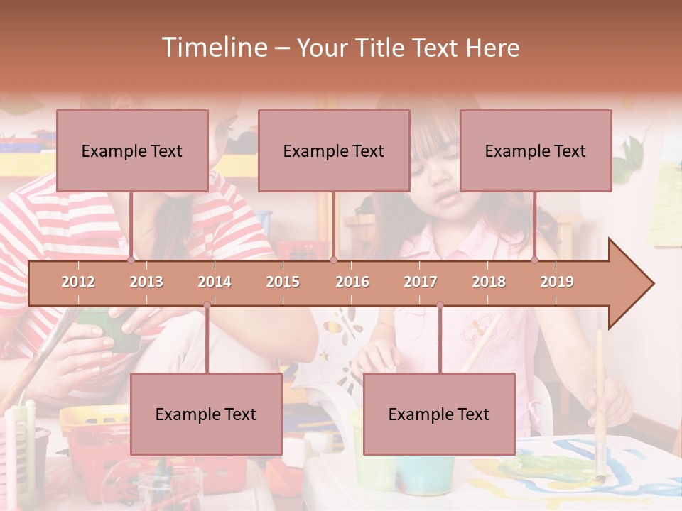 Woman Preschooler Brush PowerPoint Template