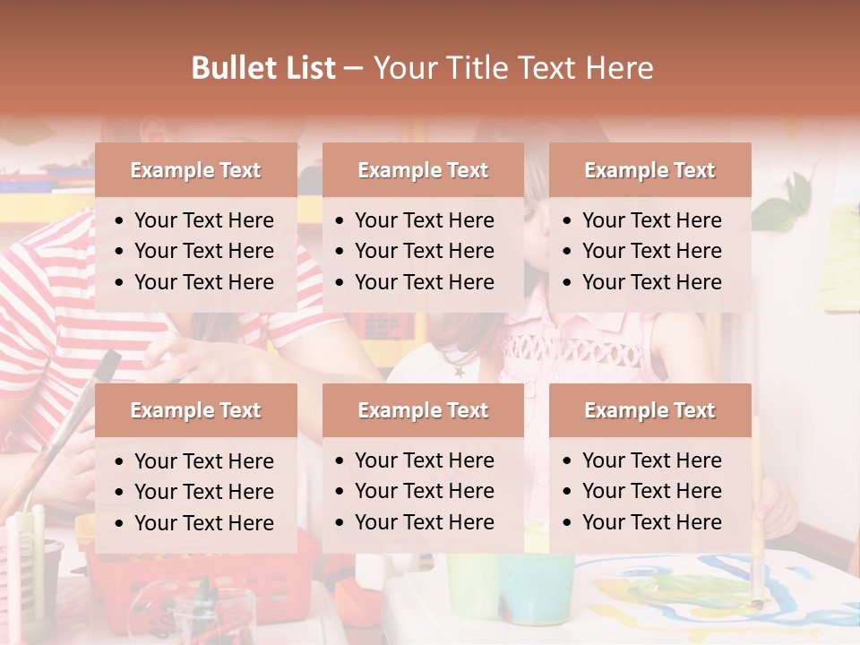 Woman Preschooler Brush PowerPoint Template