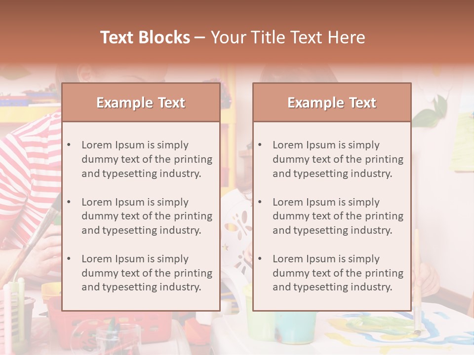 Woman Preschooler Brush PowerPoint Template