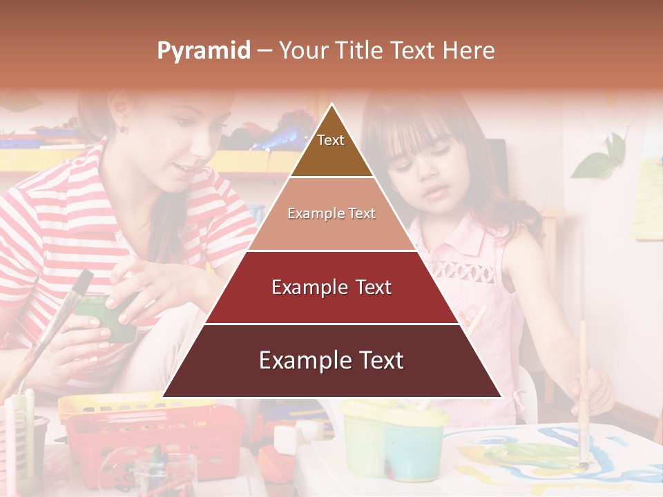 Woman Preschooler Brush PowerPoint Template