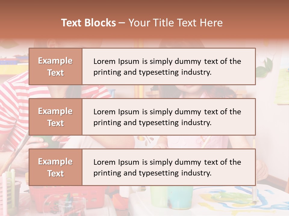 Woman Preschooler Brush PowerPoint Template