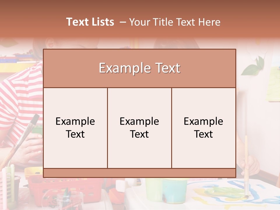 Woman Preschooler Brush PowerPoint Template