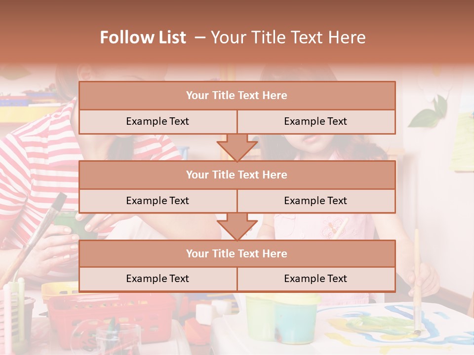 Woman Preschooler Brush PowerPoint Template