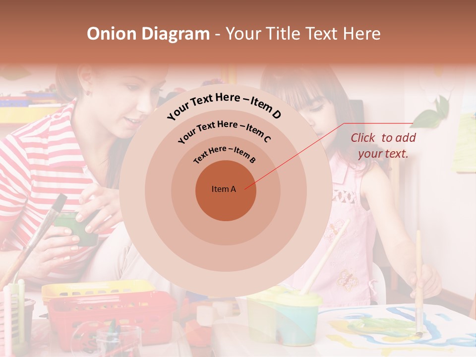 Woman Preschooler Brush PowerPoint Template