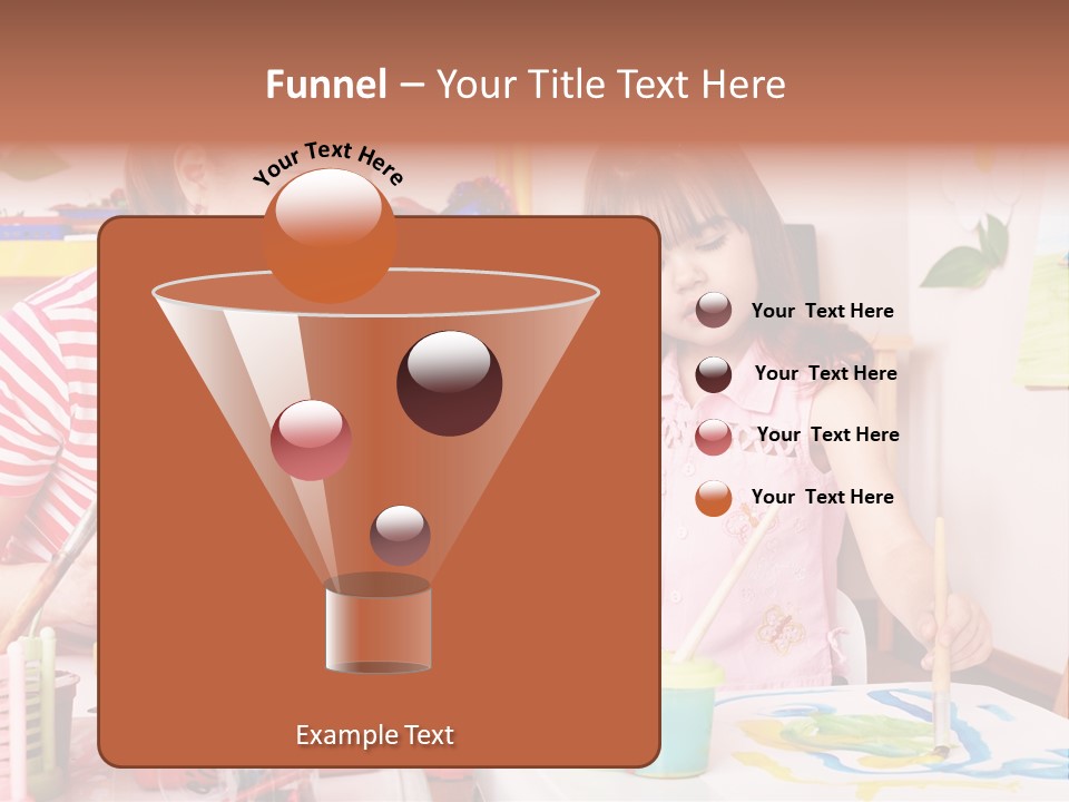 Woman Preschooler Brush PowerPoint Template