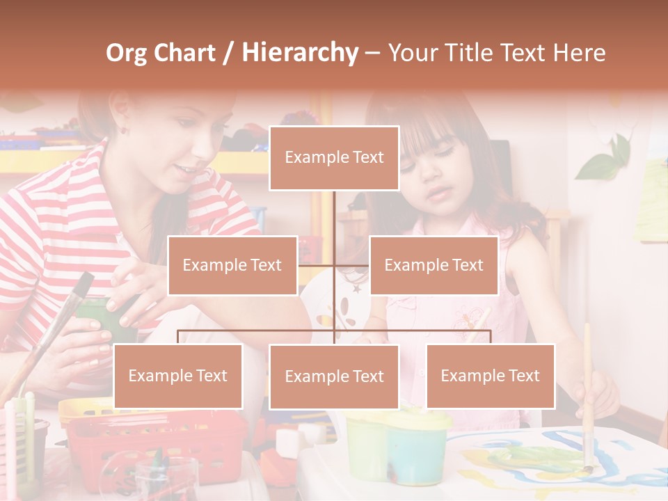 Woman Preschooler Brush PowerPoint Template