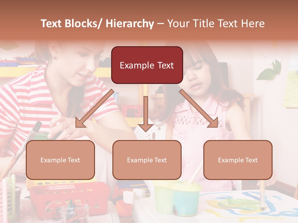 Woman Preschooler Brush PowerPoint Template