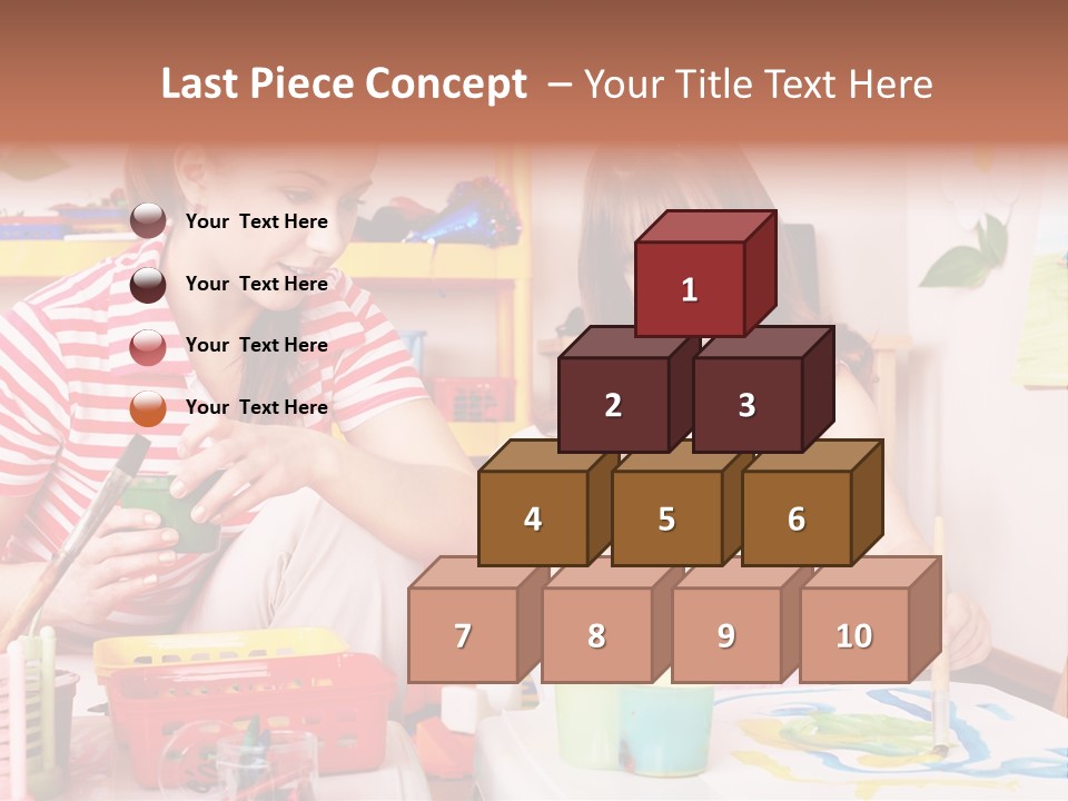 Woman Preschooler Brush PowerPoint Template