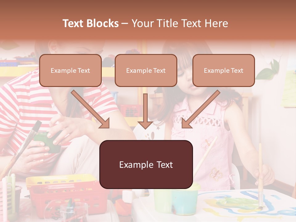 Woman Preschooler Brush PowerPoint Template