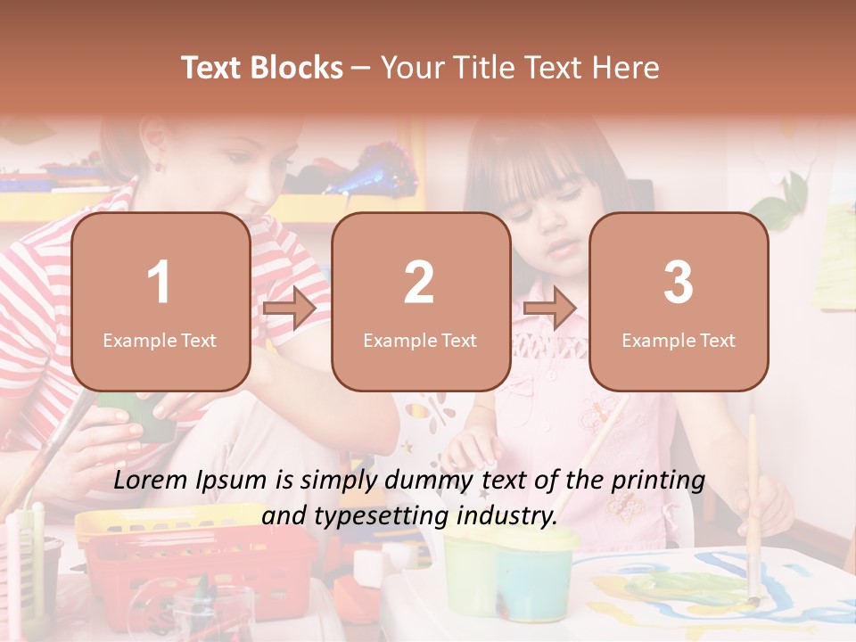 Woman Preschooler Brush PowerPoint Template