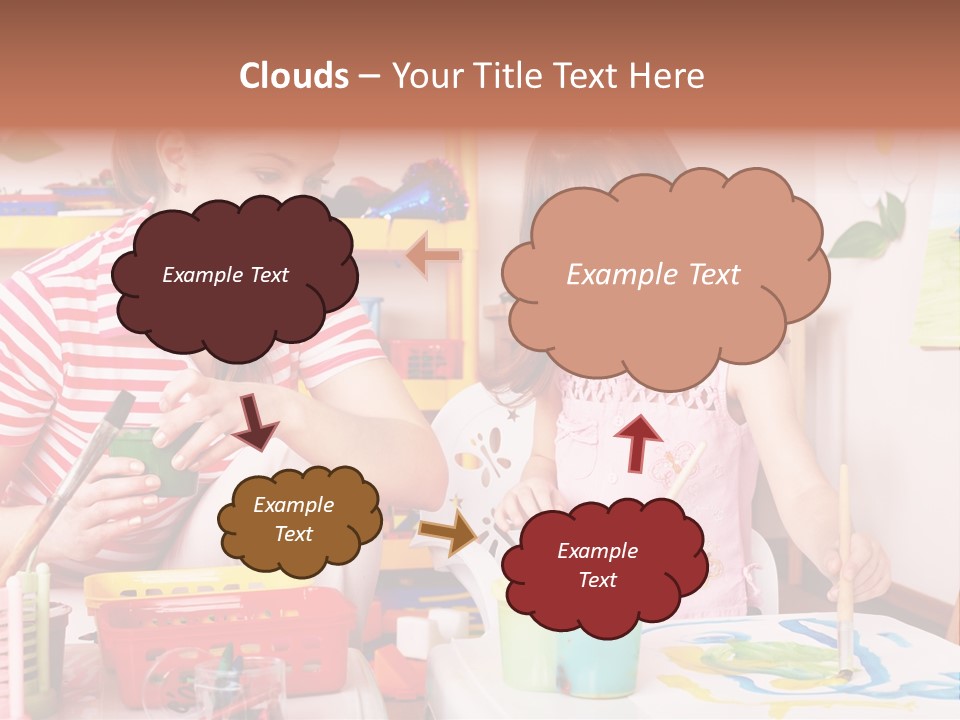 Woman Preschooler Brush PowerPoint Template