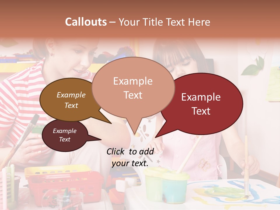 Woman Preschooler Brush PowerPoint Template