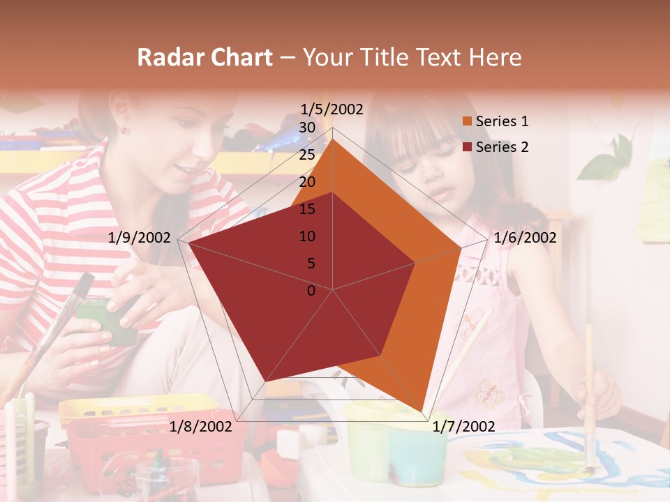 Woman Preschooler Brush PowerPoint Template