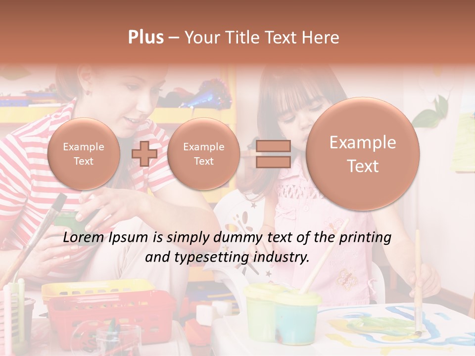 Woman Preschooler Brush PowerPoint Template