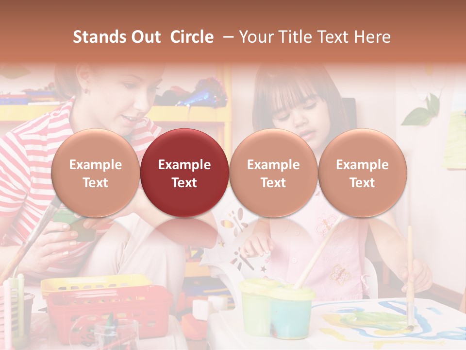 Woman Preschooler Brush PowerPoint Template