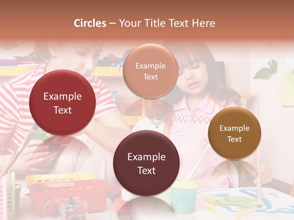 Woman Preschooler Brush PowerPoint Template