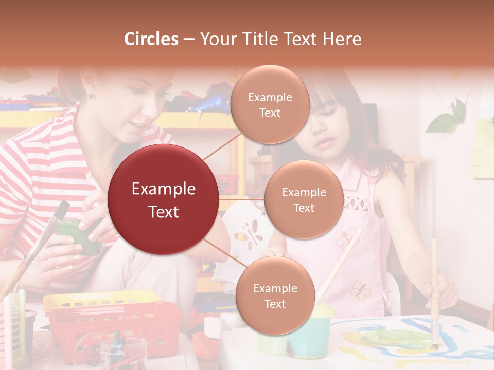 Woman Preschooler Brush PowerPoint Template