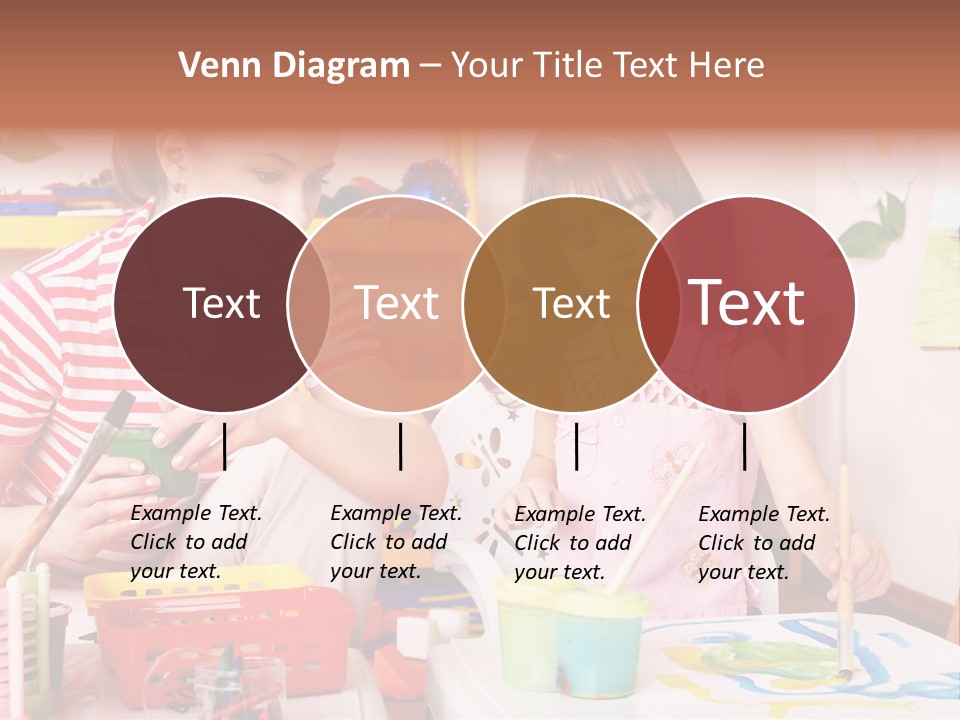 Woman Preschooler Brush PowerPoint Template