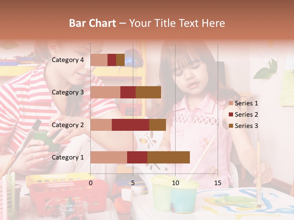 Woman Preschooler Brush PowerPoint Template