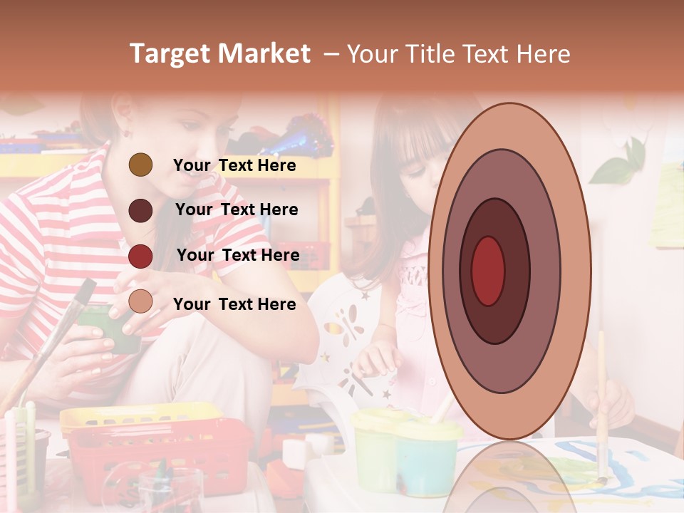 Woman Preschooler Brush PowerPoint Template