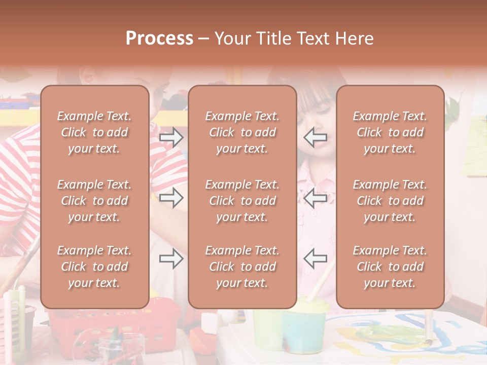 Woman Preschooler Brush PowerPoint Template