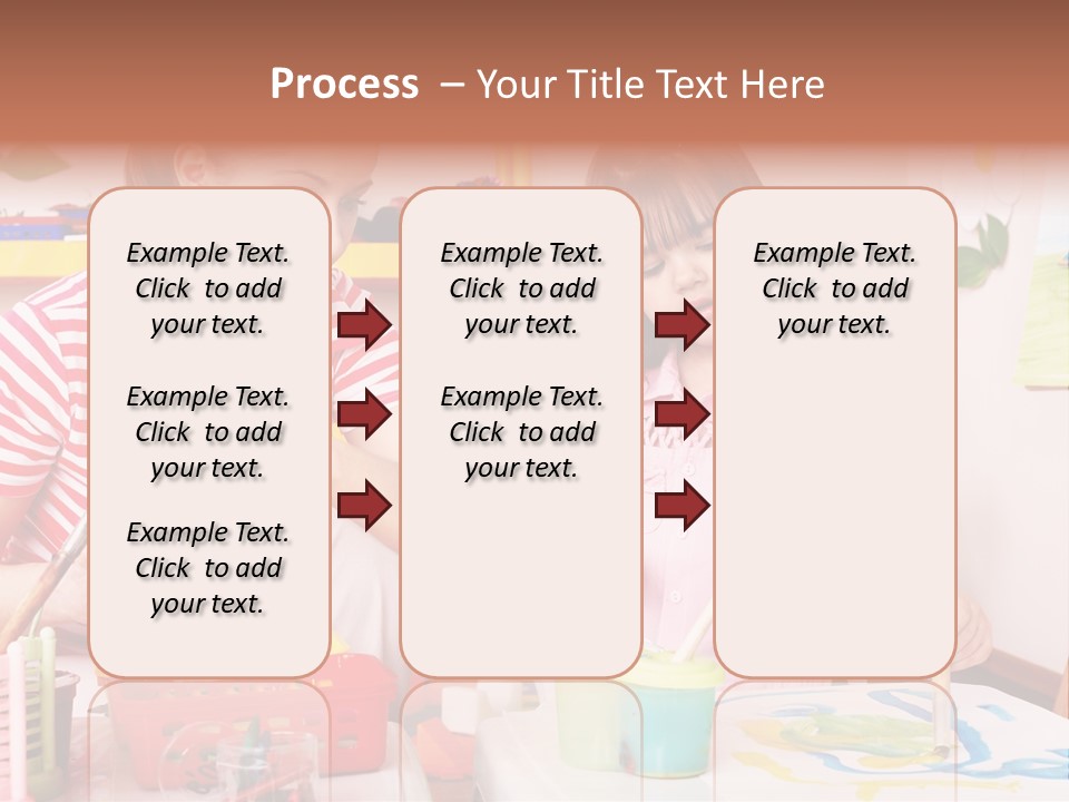 Woman Preschooler Brush PowerPoint Template