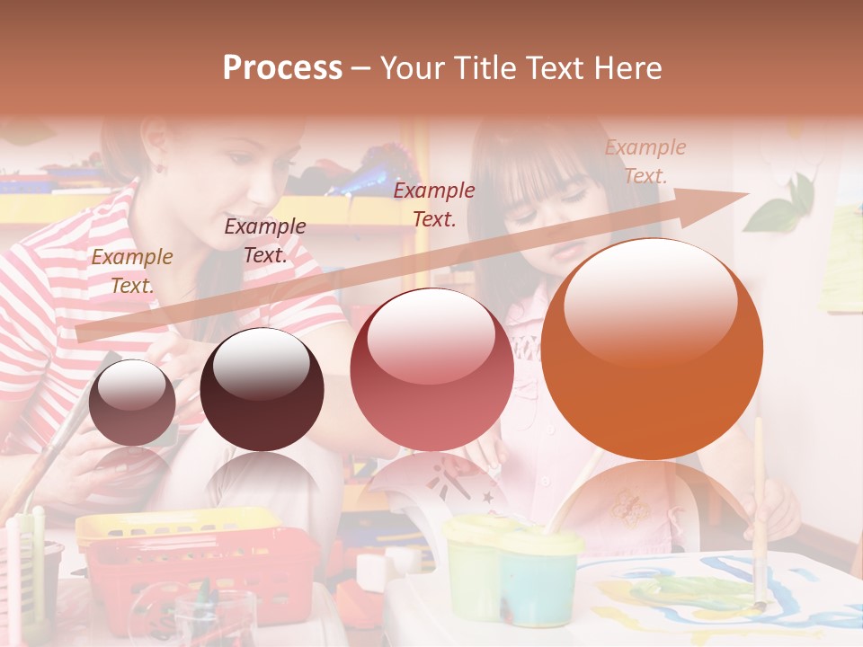 Woman Preschooler Brush PowerPoint Template