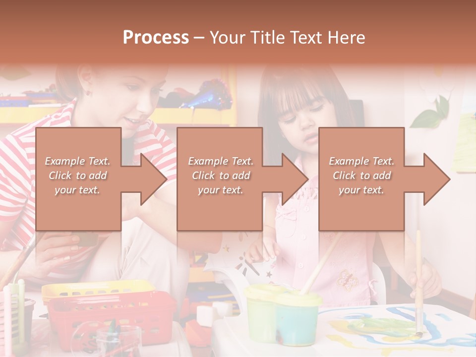 Woman Preschooler Brush PowerPoint Template