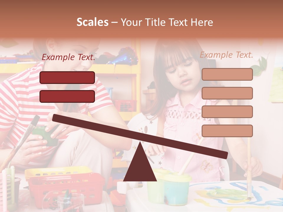 Woman Preschooler Brush PowerPoint Template