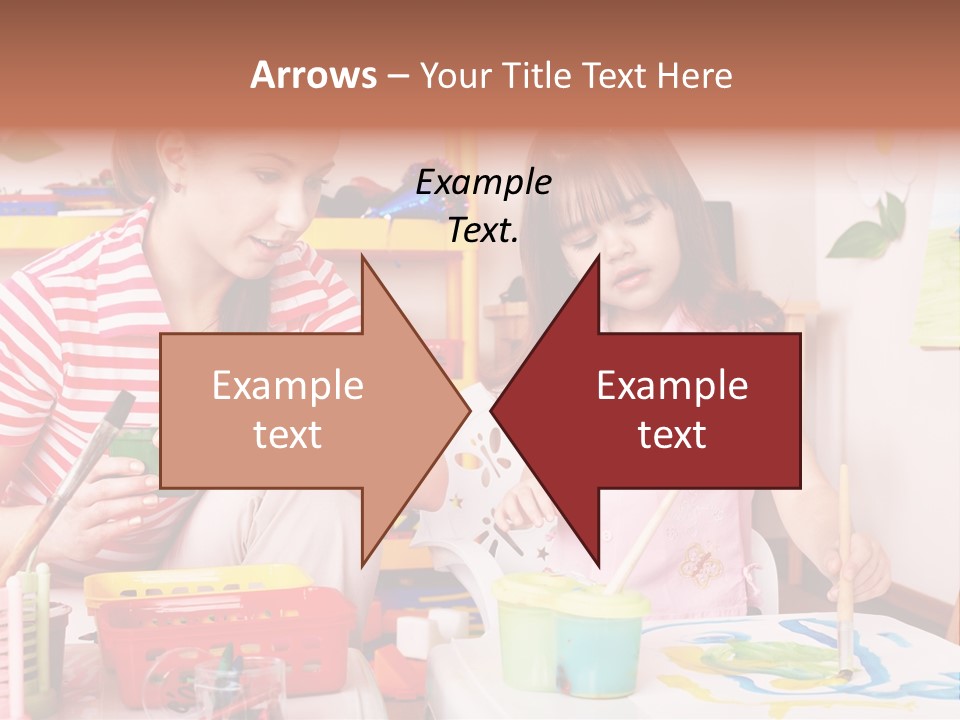 Woman Preschooler Brush PowerPoint Template